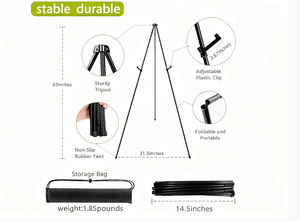 Chevalet pliable en métal Huixishi à cinq sections, portable, pour croquis et peinture, pour étudiants et artistes, noir, 162 cm, 5 lb, Chine - Product Image 3