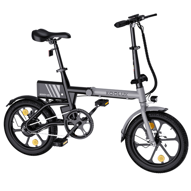 350W 36V 6AH 16*2.5Tire Ebike KOOLUX X1 Aluminum Alloy Electric Folding Bike Fat Tire with Lithium Battery