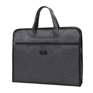 Unisex Polyester Briefcase Tote Large Capacity Waterproof Oxford Curve Back Zipper Closure Fashion Business <b>Laptop</b> Sleeve Bag - Product Image 2
