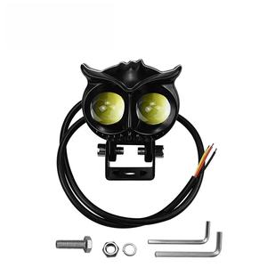 Faro LED de motocicleta de 2.6 pulgadas y 60W de aluminio con doble color, ojos de ángel, anillo halo, diseño de búho 2SMD, luz antiniebla de 2 lentes delanteras - Product Image 3