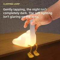 Haute qualité mignon allumer canard canard lampe Silicone LED pépinière veilleuse support pour téléphone portable LED Squishy canard veilleuse