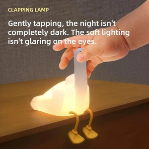 Chất lượng cao dễ thương ánh sáng lên vịt vịt đèn Silicone LED Nursery nightlight điện thoại di động chủ LED Squishy vịt ánh sáng ban đêm - Product Image 3