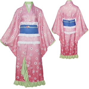 Kimono <span class=keywords><strong>Rosa</strong></span> con Estampado Floral para Mujer, Disfraz de Cosplay de Halloween, Conjunto Completo, Vestido de Fiesta Temática de Sakura de Halloween - Product Image 6