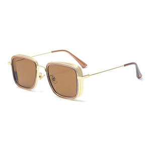 Gafas de sol Kabirsingh para hombre, montura metálica negra, lentes de PC UV400, gafas de sol de clase 2 para conducir, viajar, moda - Product Image 2