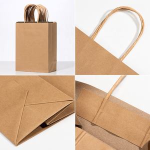 Takeout Brown Flower Kraft Einkaufs papiertüte mit Griffen Restaurant Takeaway Snack Verpackung Papiertüten - Product Image 2