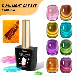 Jting Hot Populaire Dubbele Lichte Cat Eye Gel Collectie 8 Kleuren Set Magneet Dual Light Cat Eye Nagellak Oem Private Label