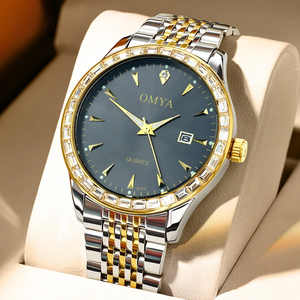 OMYA orologi al quarzo da uomo con lunetta di diamanti orologio di lusso orologio da polso da uomo d'affari orologio da polso per uomo montres de luxe - Product Image 1