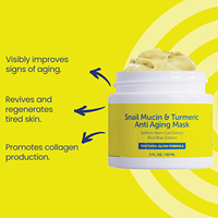 Masque facial à la mucine d'escargot et au curcuma en marque propre, soin de la peau, beauté, anti-âge, crème masque facial avec extrait de cellules souches de safran
