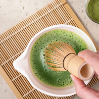Fouet à matcha artisanal en bambou pour thé vert de style japonais, 100 brins, accessoires de brosse à fouetter en céramique