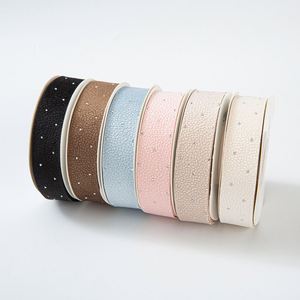 Ruban en similicuir 2,5 cm avec strass, estampage à chaud, écologique, simple face, haut de gamme, 100 % polyester, fait main, pour nœuds et accessoires capillaires DIY - Product Image 5