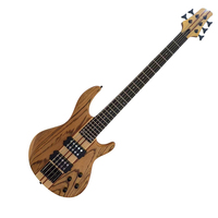 Guitare Basse Électrique GALYDA Neck-Through-Body 4, 5 ou 6 Cordes avec Micros Actifs, Corps en Frêne et Table en Bois de Zèbre, Basse Personnalisée en Gros