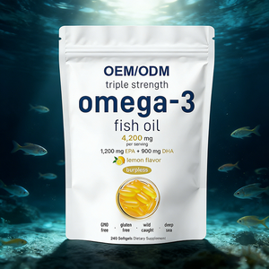 כמוסות שמן דגים אומגה <span class=keywords><strong>3</strong></span> באיכות גבוהה של יצרן מקורי, תוספי תזונה במינון גבוה - Product Image 2
