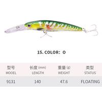 Leurre de pêche 140mm/47.6g, leurre dur à langue longue, pour pêche en mer, longue portée, flottant, type minnow 9131