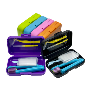 Customizable Plastic Dental <b>Cleaning</b> Care Kits Portable Travel <b>Teeth</b> Set Detachable Toothbrush Interdental Brush Storage Case - Product Image 3