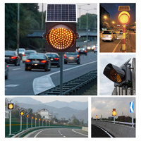 Luz de Advertencia de Tráfico Solar de 300 mm, Luz Intermitente Solar LED para Exteriores