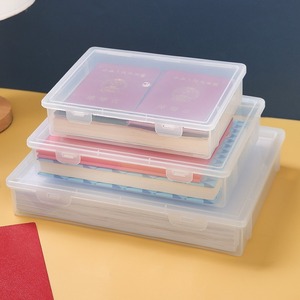 Transparent A4 <b>Document</b> Organizer <b>Box</b> Rectangle Office Desktop <b>Storage</b> Home Use Solid Color Stationery <b>Storage</b> <b>Box</b> - Product Image 2
