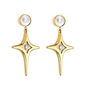 Boucles d'oreilles les plus vendues, boucles d'oreilles en zircon, bijoux en acier inoxydable, boucles d'oreilles plaquées or 18 carats PVD pour femme - Product Image 5