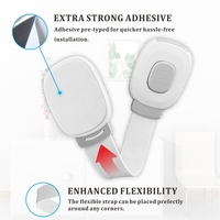 Verrous de sécurité pour bébé Prodigy LH10 en plastique ABS blanc, lot de 6, pour portes d'armoires, adhésifs, sangles réglables