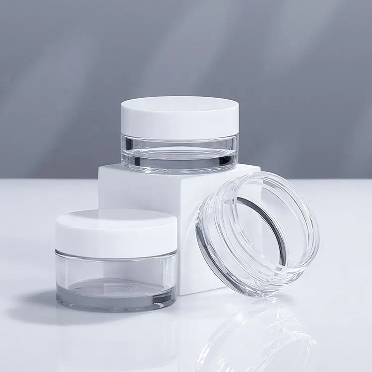 1oz 2oz 4oz 6oz 8oz Petg contenitore cosmetico in plastica trasparente per imballaggio cosmetico vasetto per la cura della pelle per la cura della pelle con coperchi