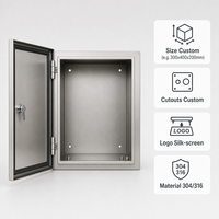 Armadio di Distribuzione in Acciaio Inox 304 IP54 300x400x200mm, Scatola Elettrica Resistente alla Corrosione, Personalizzabile OEM