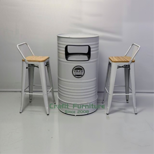 Set Tavolo <span class=keywords><strong>e</strong></span> <span class=keywords><strong>Sedie</strong></span> in Stile Industriale a Forma di Barile, Arredamento Commerciale Salvaspazio <span class=keywords><strong>per</strong></span> Bar <span class=keywords><strong>e</strong></span> Ristoranti a Tema - Product Image 4