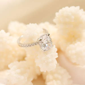 OAHLAN 3CT potongan Oval Moissanite berlapis emas 925 perak murni cincin pertunangan cincin janji pernikahan untuk wanita - Product Image 3