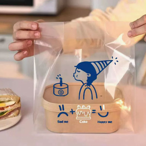 Maßgefertigte Weiche Schlaufen-Tragetasche für Kuchen, Brot und Backwaren aus Transparentem Polyethylen (PE) mit Gestanztem Griff - Product Image 4