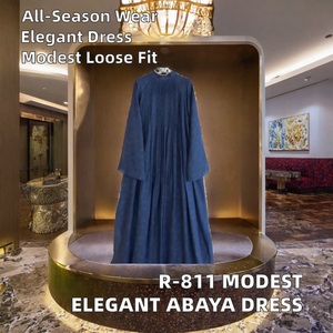 Vestido Abaya Islámico Modesto, Manga Larga, Plisado, Largo hasta el Tobillo, Elegante, para Mujer Árabe, Ropa de Fiesta - Product Image 2