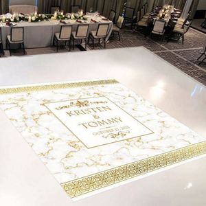 Waterproof Eco-friendly PVC Vinyl Rectangle Wedding Dance Floor Sticker Custom Initial Monogram Decal - Product Image 4