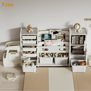 Estante de Almacenamiento de Juguetes para Niños Ecológico de HDPE, Diseño de Auto, Mueble de Almacenamiento Modular Multifuncional para Guardería - Product Image 1