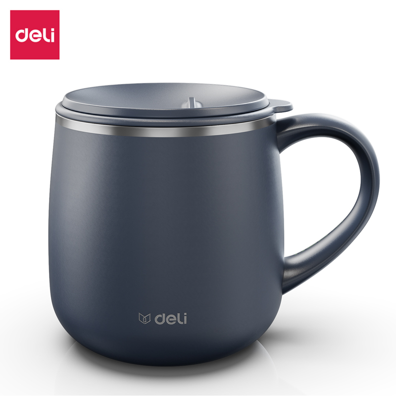 Deli LL602-FGN Green Thermal Mug - 380ml Stainless Steel