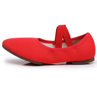Chaussures de danse classique latine à talons plats pour femmes adultes, dessus en toile, semelles souples, semelle extérieure en caoutchouc, à lacets, pour professeurs