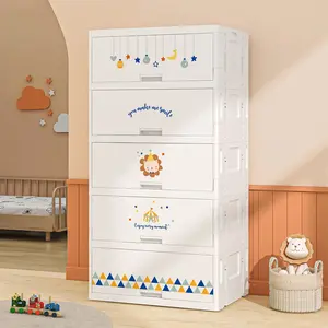 VIC Free installation storage cabinet scatola pieghevole armadietto per snack per bambini soggiorno contro il muro armadietto per giocattoli in plastica