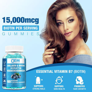 Vitamin dan suplemen kustom-rambut, kulit dan kuku <span class=keywords><strong>Pectin</strong></span> permen <span class=keywords><strong>Gummy</strong></span>-kolagen Keratin Biotin Gummies untuk pertumbuhan rambut - Product Image 4