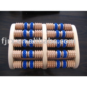 Santé Coquille Dure En Bois Poignée En Caoutchouc Épine Dos Masseur de <span class=keywords><strong>Pieds</strong></span> En Bois - Product Image 1