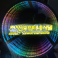 Décoration murale personnalisée à effet néon RGB infini, changements de couleur, miroir multicouche en acier inoxydable 3D, néons pour entreprises