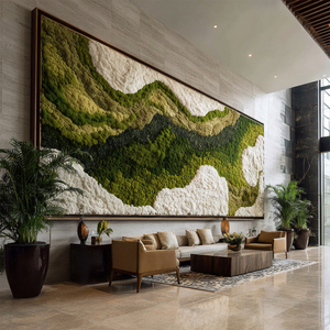 Panneau mural en mousse préservée Art mural en mousse naturelle Art mural en mousse verte de jardin vertical écologique pour décoration murale d'hôtel de bureau - Product Image 6