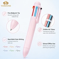Bolígrafo Multicolor, Colores Pastel Surtidos, Tipo Presión, 6 en 1, Cuerpo de Plástico, Fácil Cambio, para Tomar Notas en el Aula, Material de Papelería
