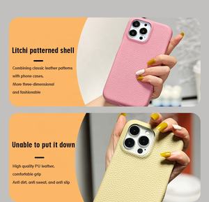 Nouveau Ins Girly Lychee PU étui de téléphone en cuir pour iPhone 17 16 15 14 13 <span class=keywords><strong>Pro</strong></span> Max Android <span class=keywords><strong>Smartphone</strong></span> couverture Chic couleurs - Product Image 4