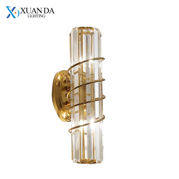 new design metal shape made Lighting Mounted Indoor Gold Crystal Luxury home using wall light