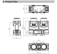 Projecteur LED à double faisceau 2x260W étanche IP66 avec fonction CTO pour scène de concert