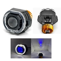 Phare LED de moto 3 pouces avec ventilateur, Angel Eye, Devil Eye, lentille intégrée, pour modification de voiture électrique