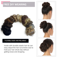Vente en Gros Remi Grade Chignon Chinois Extensions Désordonné Cheveux Bouclés Chignon Queue de Cheval pour Femmes
