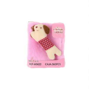 Portafoglio Quadrato per Cani 12x10cm, Portamonete Peluche con Portachiavi - Product Image 2