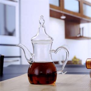 Service à thé et café en verre borosilicate de style turc, théière arabe, faite à la main, soufflée à la <span class=keywords><strong>bouche</strong></span>, couvercle en acier inoxydable, taille personnalisable, infuseur - Product Image 4