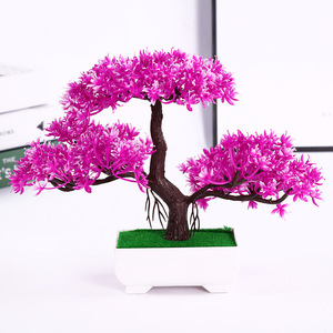 Bonsái Artificial Qi Xing, Planta en Maceta de Plástico de 20 cm, Verde, Decoración Interior para el Hogar, Oficina, Escritorio - Product Image 3