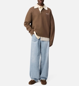 Jersey de Cuello Alto para Hombre, Mezcla de Lana, con Bordado Personalizado, Estilo Escandinavo, Color Camel y Blanco, Manga Larga, Otoño Invierno, Compra al por Mayor - Product Image 2