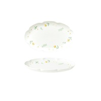 Service de table en céramique de style japonais avec motif floral en relief, vaisselle en porcelaine durable comprenant assiette et bol