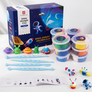 Lot de 12 couleurs d'argile à séchage à l'air, non toxique, écologique, pour loisirs créatifs d'enfants, avec outils complets et guide d'artisanat - Product Image 1