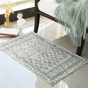 Accueil Boho Rabbit Sage <span class=keywords><strong>Shower</strong></span> Tapis de salle de bain antidérapant Hôtel Blanc Noir Tapis de bain - Product Image 1